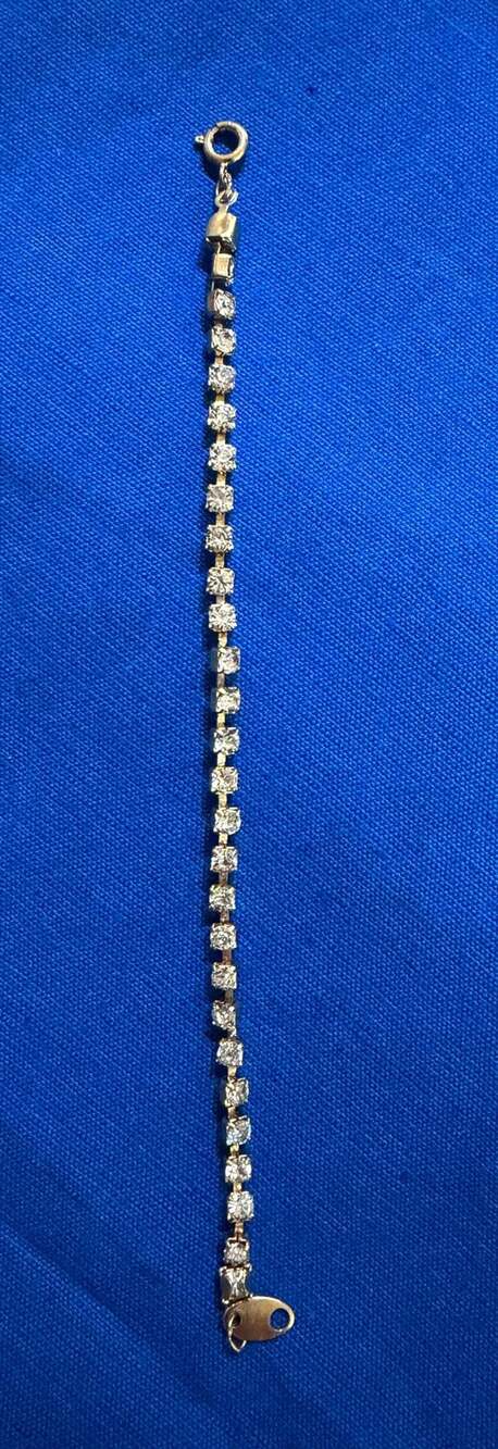 Avon Gold Tone Clear Rhinestones Vintage Small Tennis Bracelet